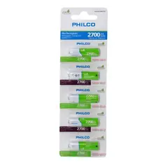 PHILCO - Pack de Pilas Recargables AAx5 2700mah