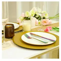 GENERICO - Set 4 Platos Base Redondo Plástico 33cm Para Cocina Y Menaje