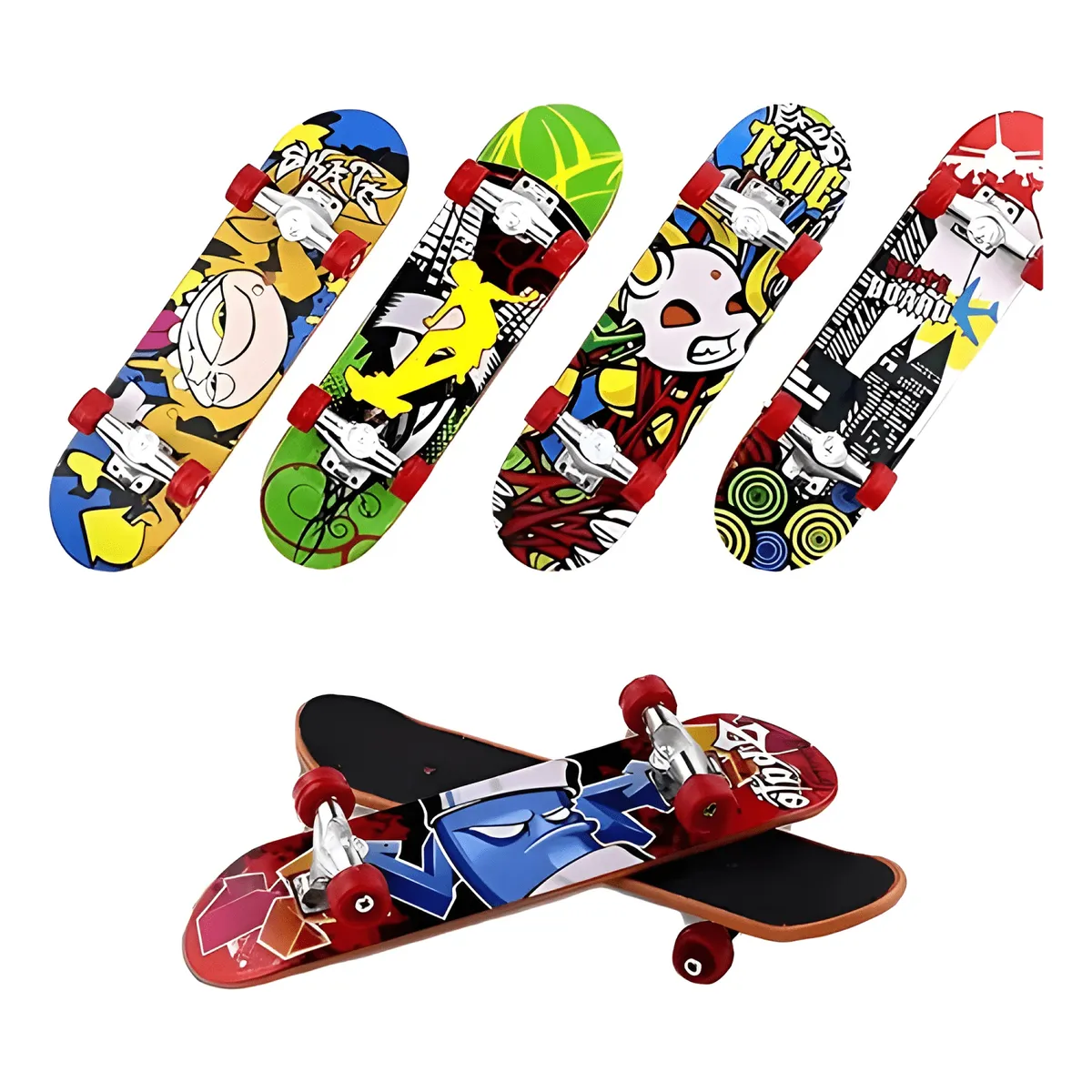 GENERICO - Set 6 mini juegos skate para dedos con accesorios