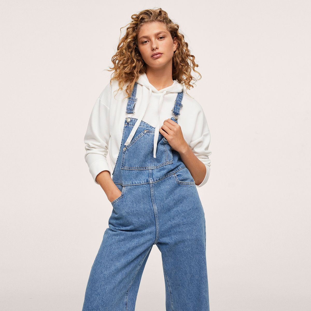 MANGO - Jardinera Denim Wideleg Khris Mujer