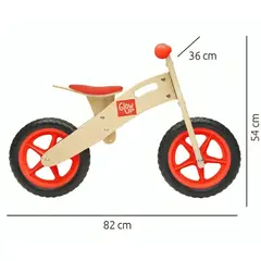 GLOWUP - Bicicleta de Aprendizaje Equilibrio Madera - rojo
