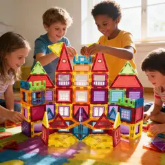 GENERICO - 106 Bloques Magnéticos De Construcción Didácticos Para Niños