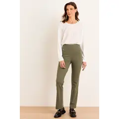 MA GRIFFE - Calza Con Pretina Elasticada Mujer Verde Oliva