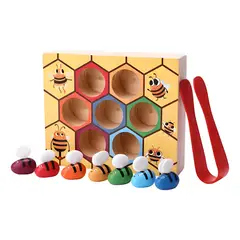 GENERICO - Abejitas de madera didáctica para clasificar colores