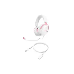 HYPERX - Audifono Gamer Cloud III, cancelacion de ruido, compatibilidad multiplataforma, White pink