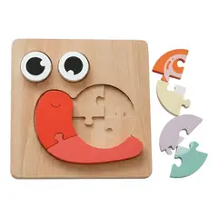 GENERICO - Juguete de madera diseño animales didáctica rompecabeza 2
