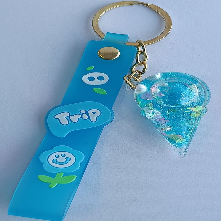 Llavero Diseno De Helado Azul 1