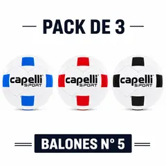 CAPELLISPORT - Pack de 3 Balones de Fútbol Capelli Sport N° 5