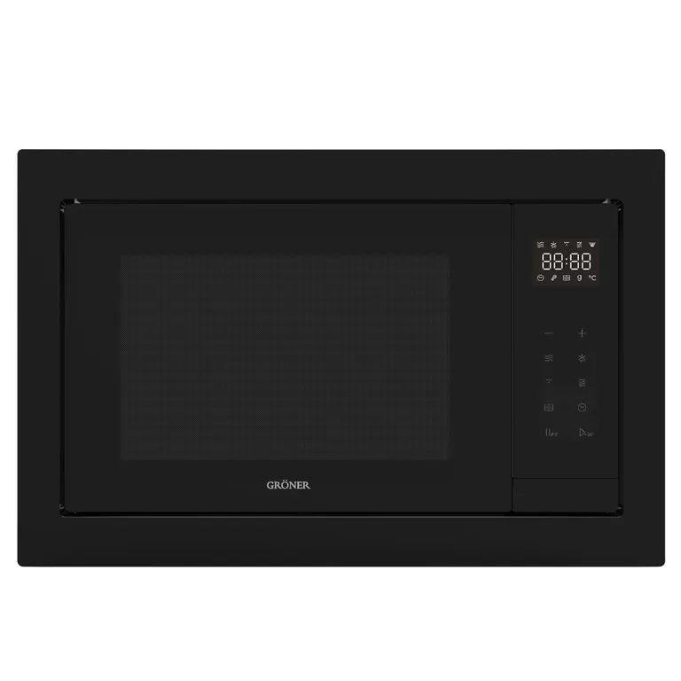 Horno Microondas Empotrable Gröner Black Glass Grill 25L