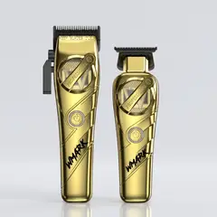 WMARK - Kit Combo Cortadora Pelo y Trimmer NG-8613 Dorado Profesional