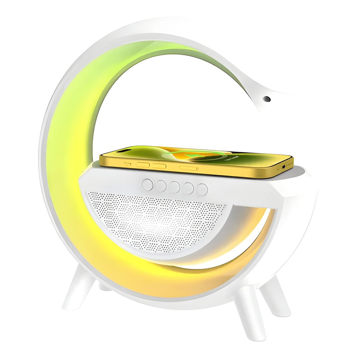 GENERICO - Parlante bluetooth lámpara cargador inalámbrico rgb Blanco