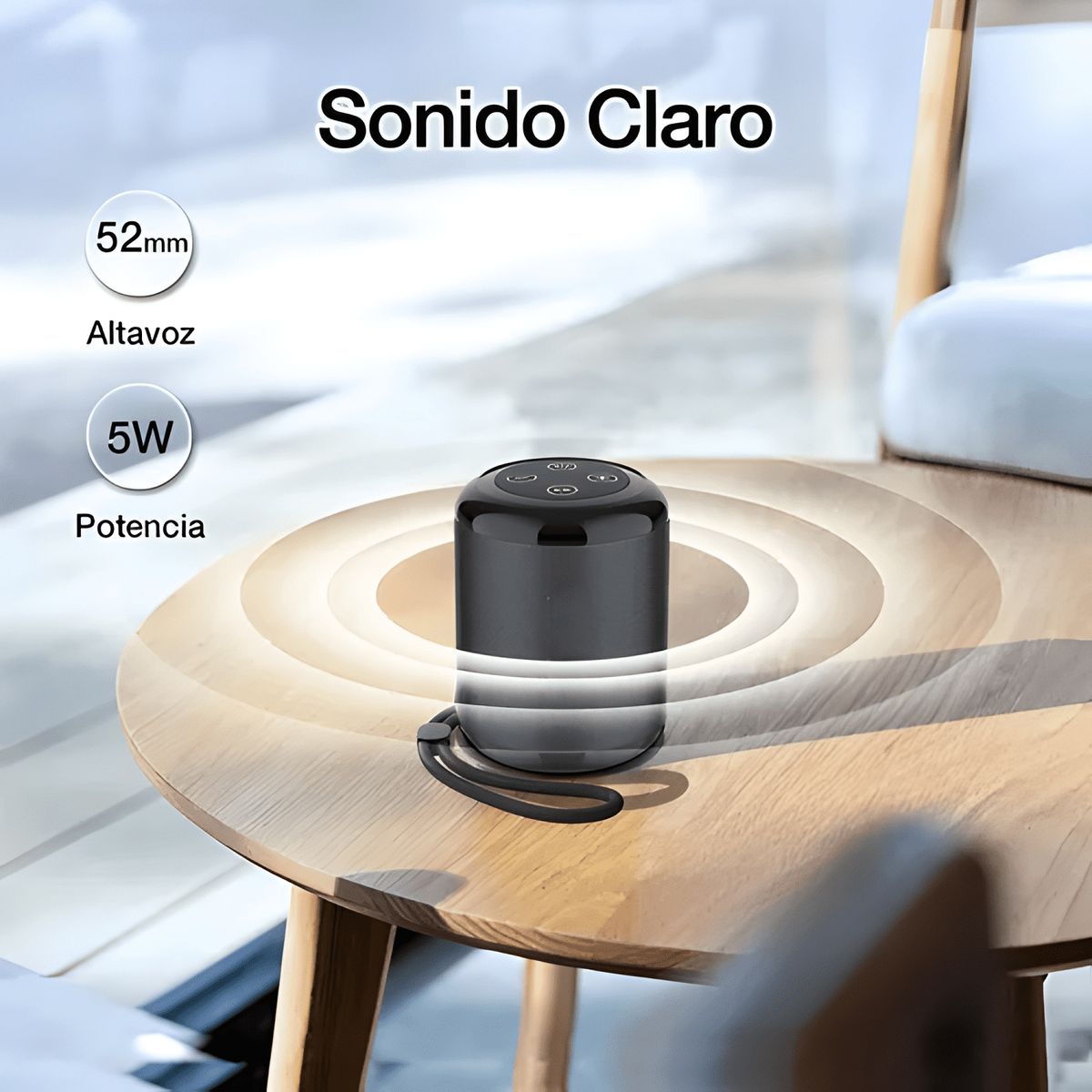 GENERICO - Parlante bluetooth portátil bass altavoz inalámbrico Negro