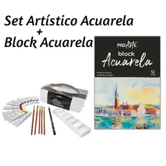 PROARTE - Set Artístico Acuarela 12 Colores + Block Acuarela