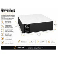 GENERICO - Colchón King Mery Desing Dual Confort por Ambos Lados