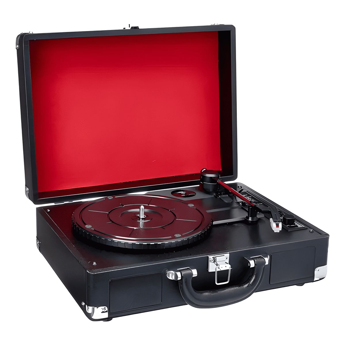 GENERICO - Tocadiscos 3 velocidades maleta ecocuero parlante bluetooth