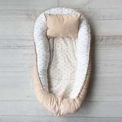 WAWA BABY DESIGN - Nidito Beige Estrellas Algodón Pima