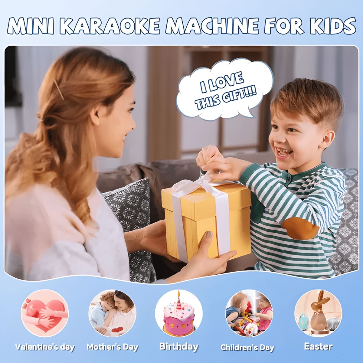 GENERICO - Parlante con microfono portátil inalambrico bluetooth karaok