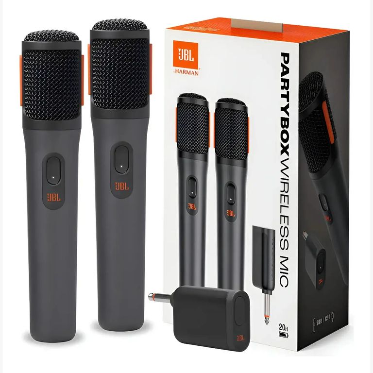 Micrófono Partybox Inalámbrico X 2 Recargable Color Negro