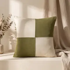 GENERICO - Pack 2 Cojines Colorblock 45x45 cm - Goterburgo Verde Olivo