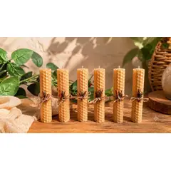 VERDEMAR - Kit 6 Velas de Miel Natural Artesanales Estilo Panal