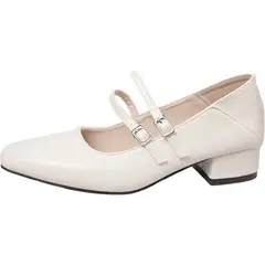 VATYERTY - Zapatos planos de color liso para mujer Zapatos con correa y hebilla en punta