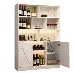 WUWAWDOGA - Mueble Cocinas Moderno Multiuso Estante Con 2 Puertas Blanco 180*120*38cm