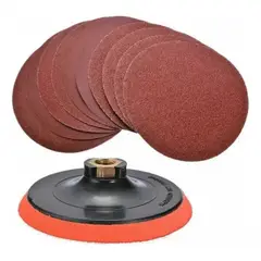 GENERICO - Kit Disco Base Velcro +70 Lija 5 Pulgadas Pulir Taladro