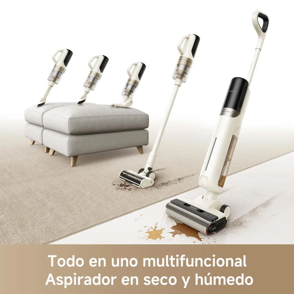 MOVA - Fregadora de Suelos 5 en 1 18000 Pa MOVA K30 Mix+Líquido Limpiador