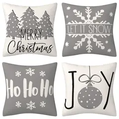 VATYERTY - 4 piezasset árbol de Navidad copo de nieve Fundas de almohada