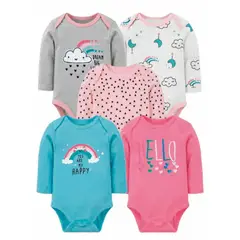 TEDMIMAK - Pack de 5 Bodies Bebe Arcoiris