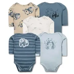 TEDMIMAK - Pack de 5 Bodies Bebe Panda