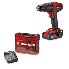 EINHELL - TALADRO/ATORNILLADOR DE IMPACTO INALAMBRICO + 64 ACCESORIOS + BATERIA + CARGADOR