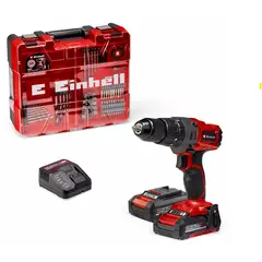EINHELL - TALADO/ATORNILLADOR IMPACTO INALABRICO 40 NM - 18.750 RPM + 64 ACCESORIOS + 2 BATERIAS + CARGADOR.
