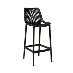 VENHOOUSE - Taburete Bar Piso Silla Alta Cocina Respaldo Exterior Berlin Negro