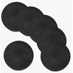 GENERICO - Pack 10 Individuales Redondos Negro