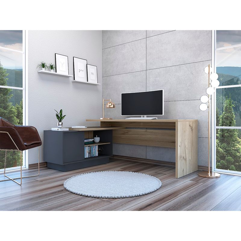 TUHOME - Escritorio Office 14 - Duna / Plomo Tuhome