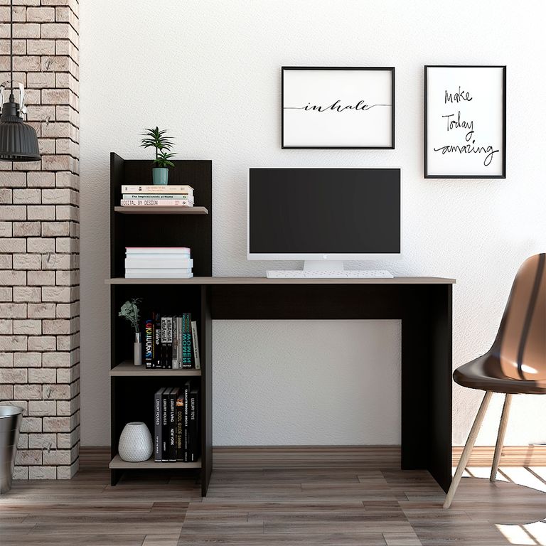 TUHOME - Escritorio Office 120 Wengue/Ceniza Tuhome