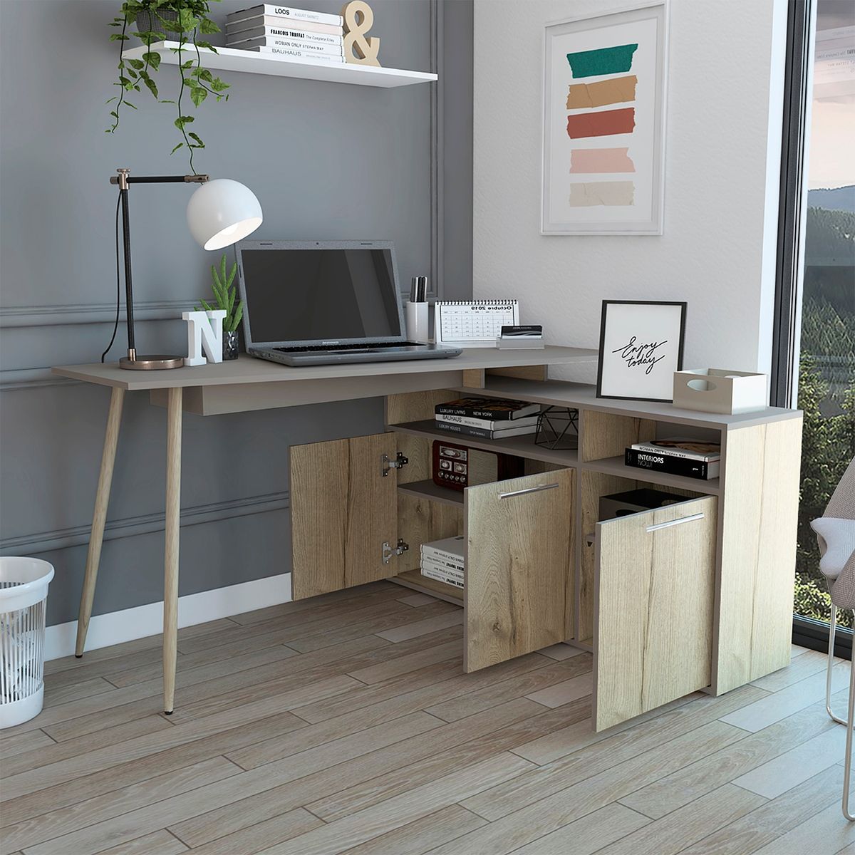 TUHOME - Escritorio Obregon 3 Puertas - Duna/Taupe Tuhome