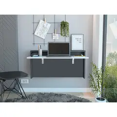 TUHOME - Escritorio The Wall - Plomo /Blanco