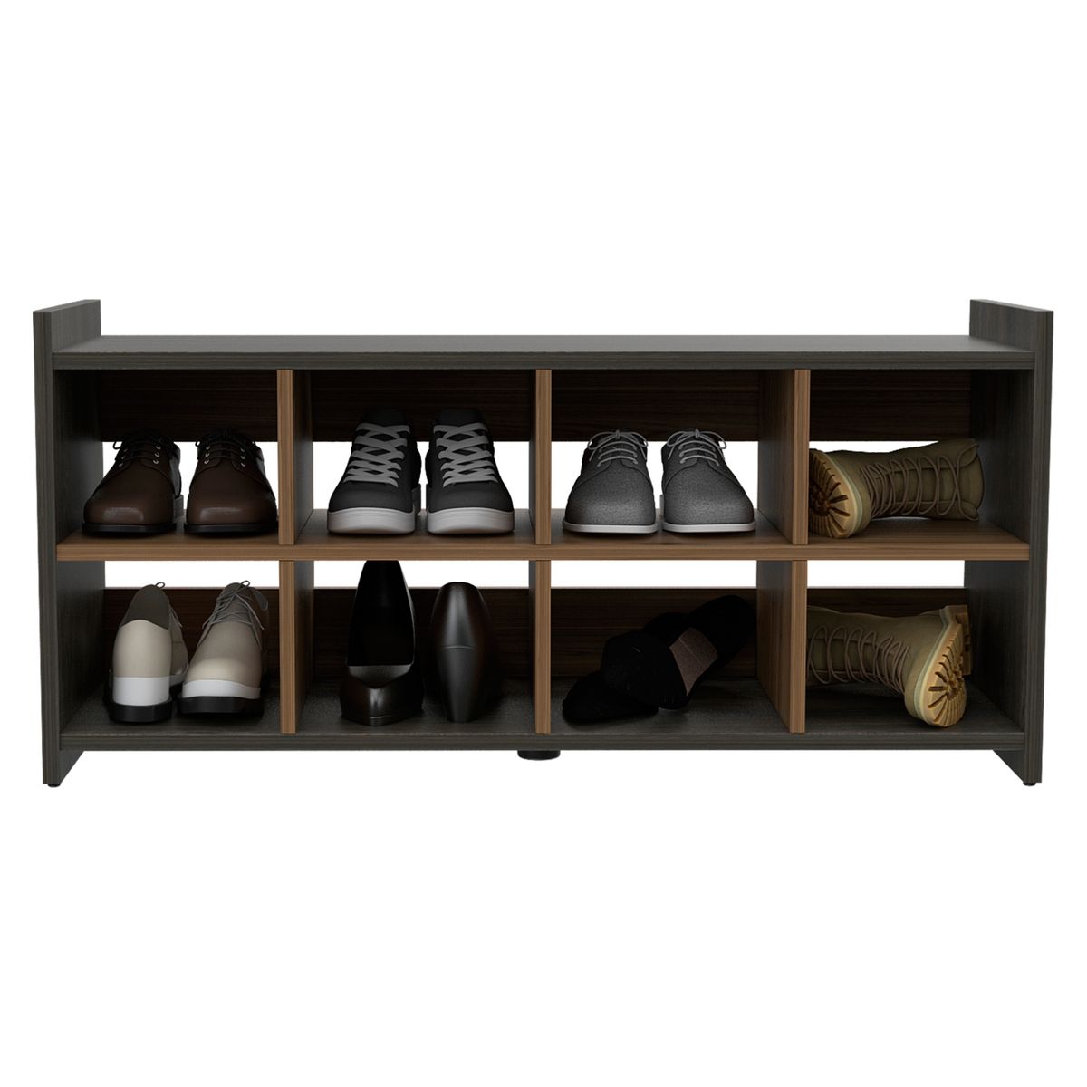 TUHOME - Zapatero Recibidor 8 Pares-Café/Gris Tuhome