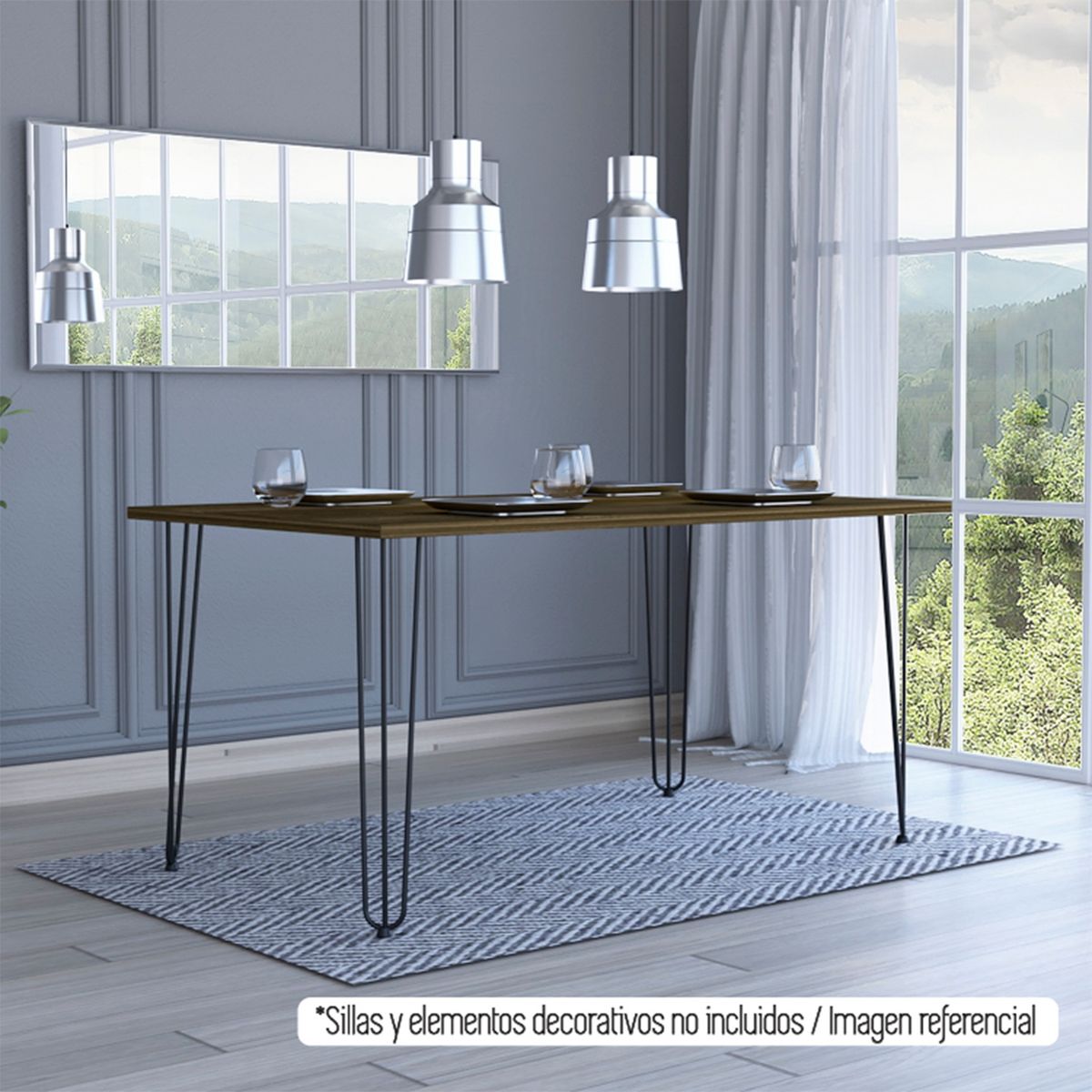 TUHOME - Mesa De Comedor 6 Puestos Vassel - Caramelo Tuhome