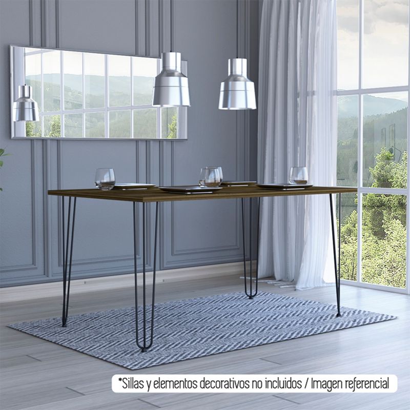TUHOME - Mesa De Comedor 6 Puestos Vassel - Caramelo Tuhome