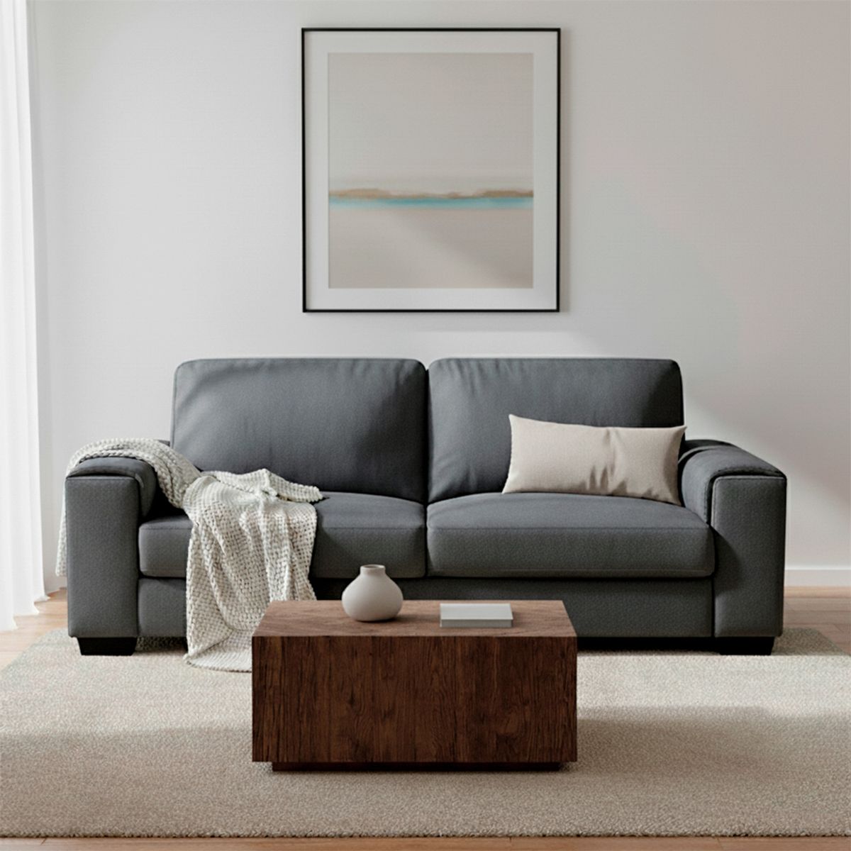 ROSEN - Sofá Robleda 3 Cuerpos Tela Rosen