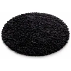 GENERICO - Alfombra Redonda Peluda 1.5m Super Suave Varios Negro