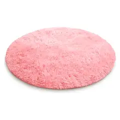 GENERICO - Alfombra Redonda Peluda 1.5m Super Suave Rosado