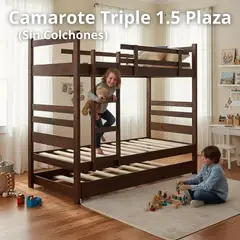 BLOCCARE - Camarote Desmontable Triple L210 cm / 1.5 Plaza