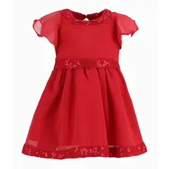 LIMONADA - Vestido Bebé Ocasión Con Vuelos Rojo