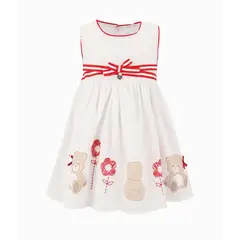 LIMONADA - Vestido Bebé Con Oso Rojo