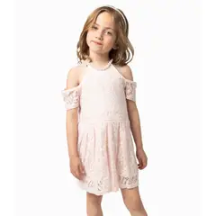 LIMONADA - Vestido Niña Ocasión De Encaje Palo Rosa
