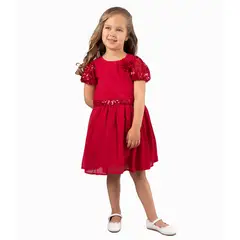 LIMONADA - Vestido Niña Con Lentejuelas Rojo